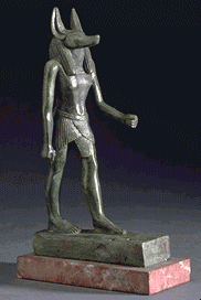 Le dieu Anubis, bronze, H=15 cm, Basse Epoque, muse du Louvre