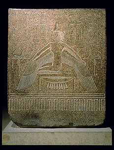 La desse Isis, dtail de la cuve du sarcophage de Ramss III, granite rose, Nouvel Empire, 20me dynastie, muse du Louvre